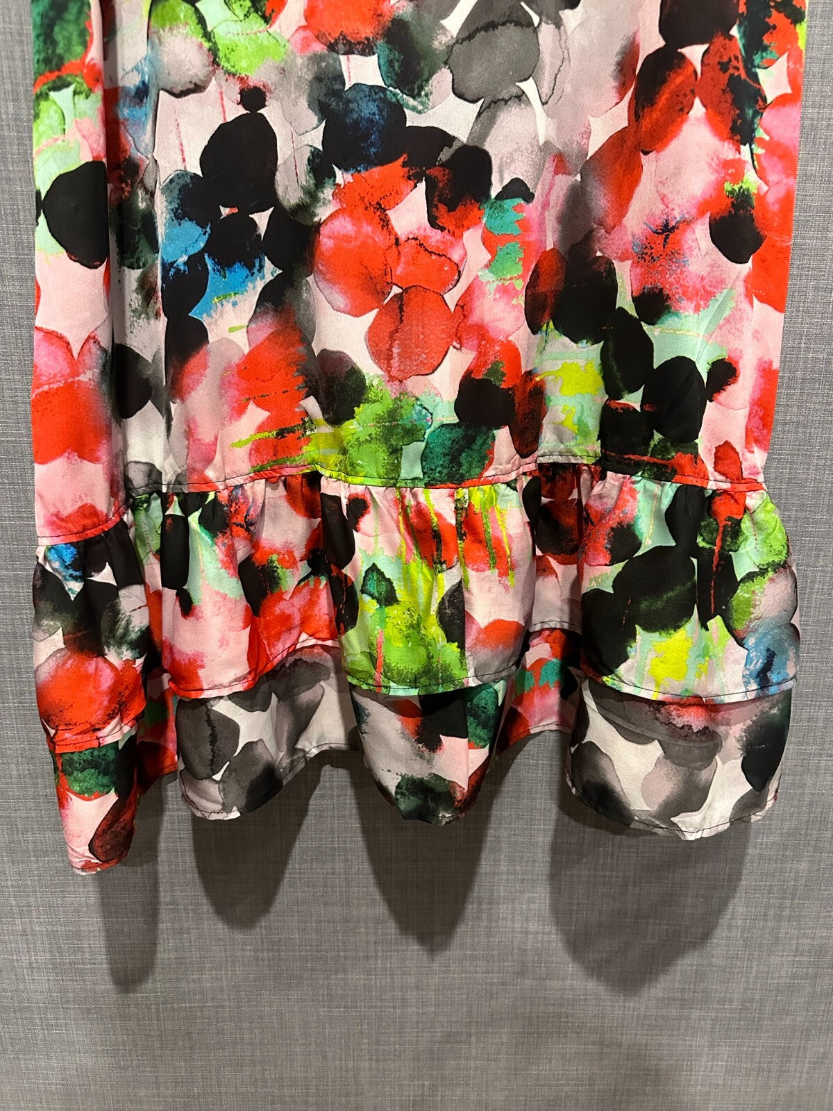 Taking Shape - Watercolor Sleeveless Maxi Dress with Ruffle Hem