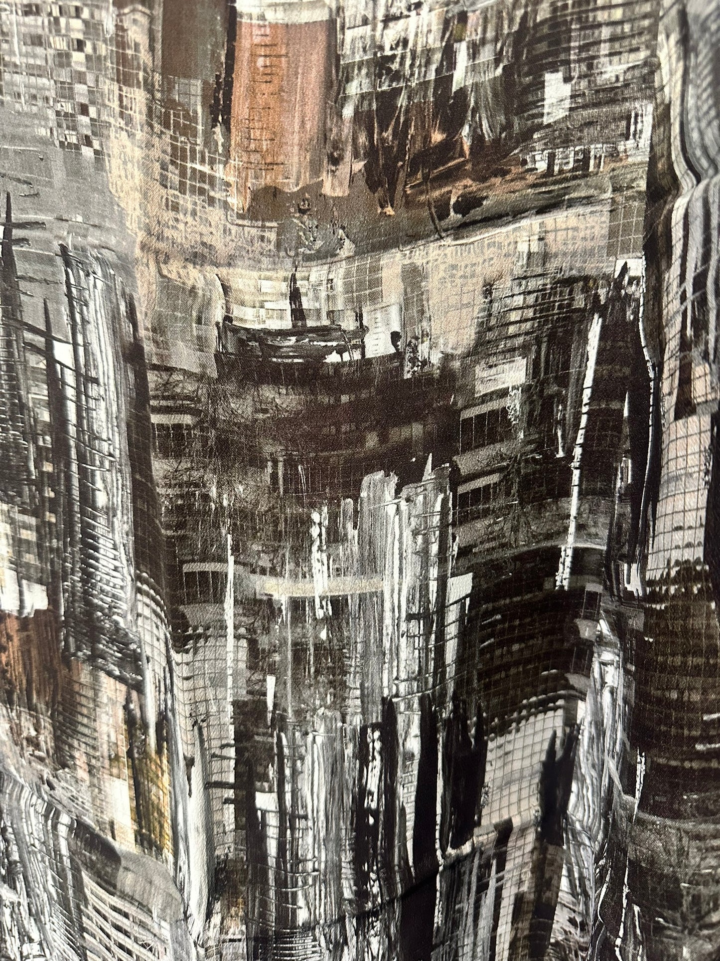 Digby's - Sleeveless Dress with Abstract Cityscape Print
