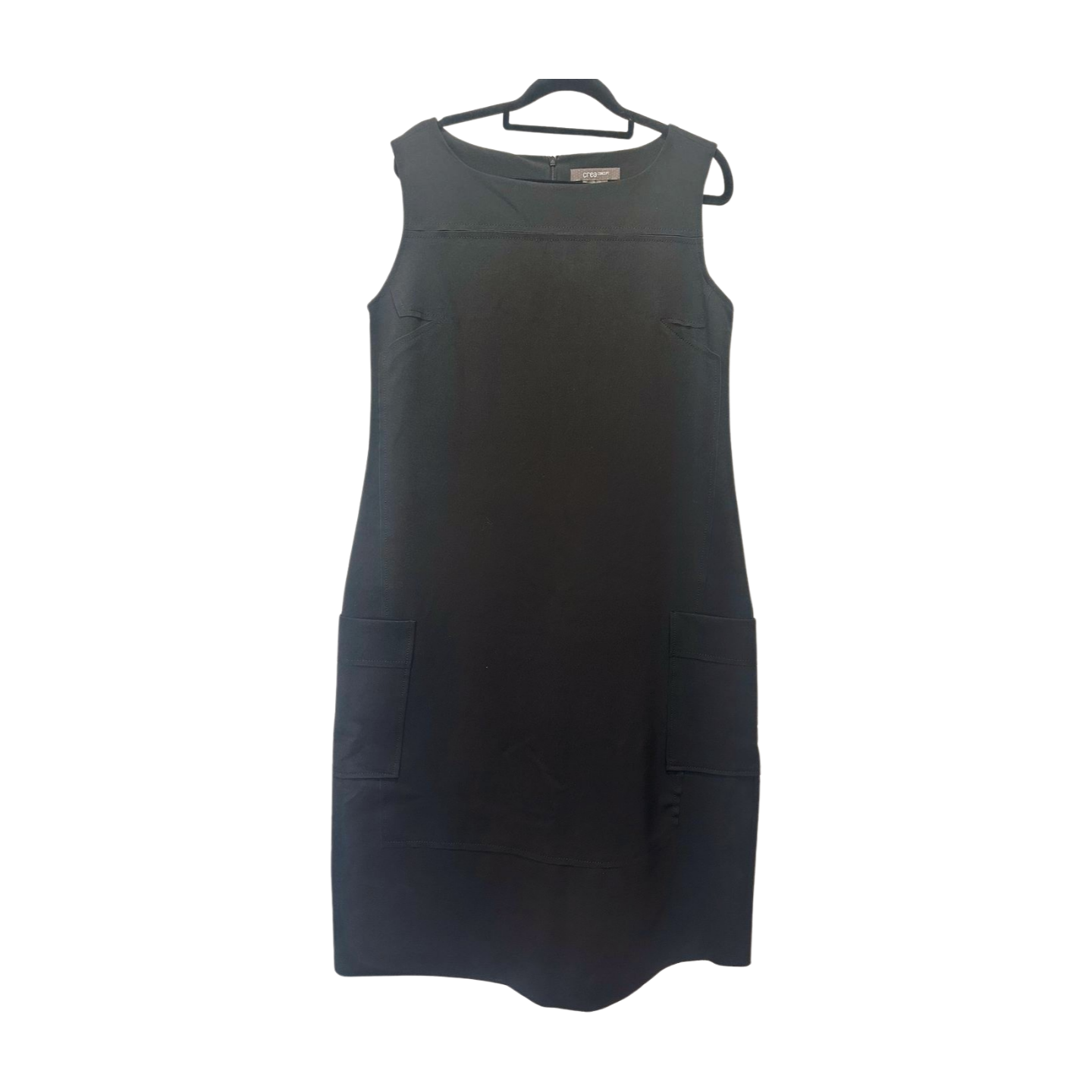 Crea Concept - Black Sleeveless Shift Dress with Pockets