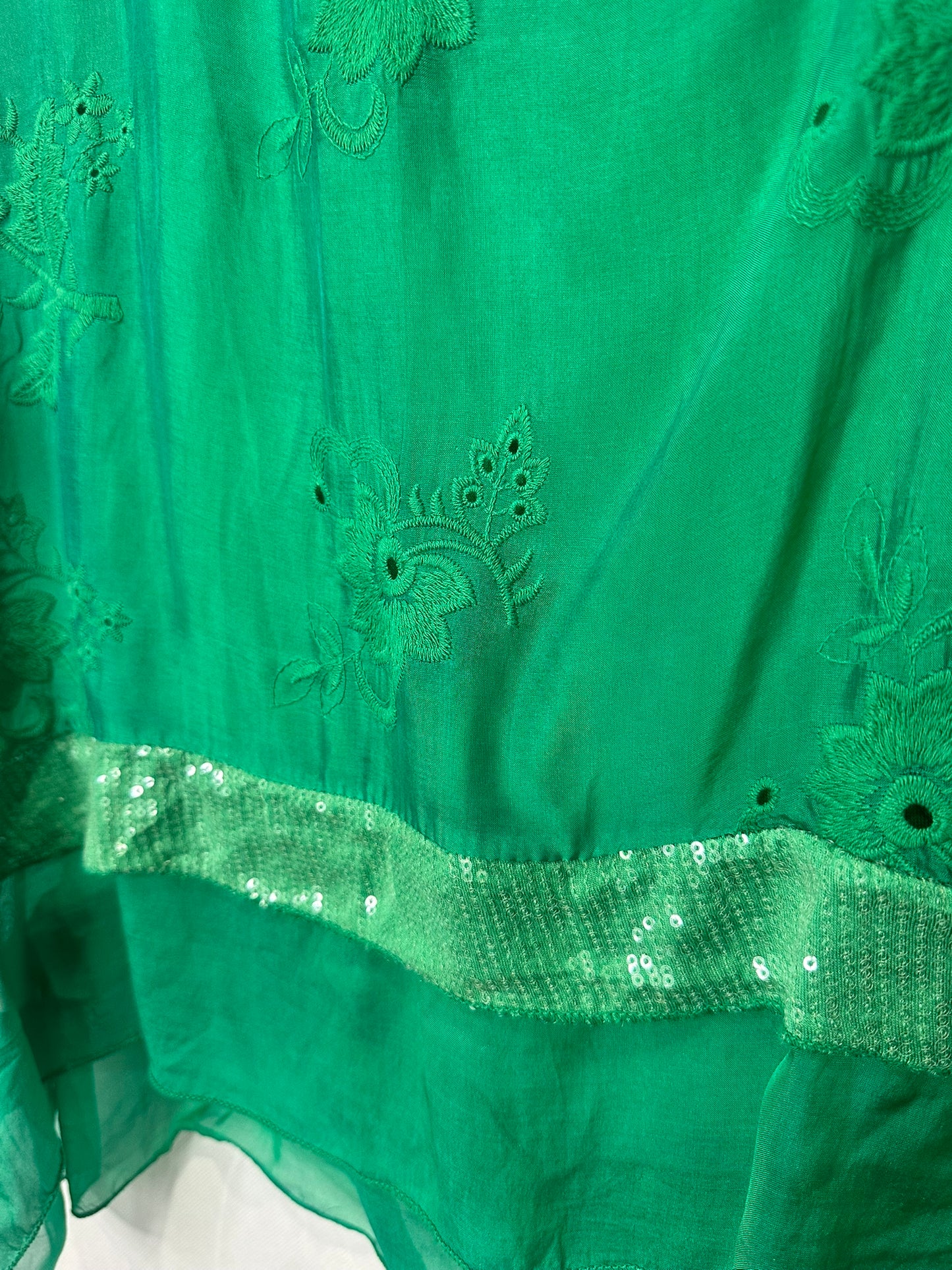 La Strada - Embroidered Green Top