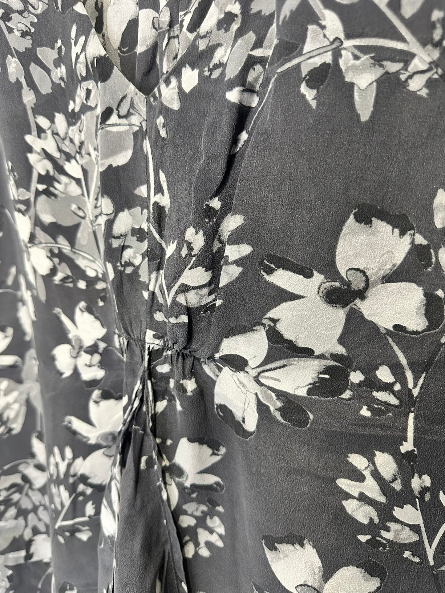 Blue Illusion - Navy Floral Tie-Front Blouse