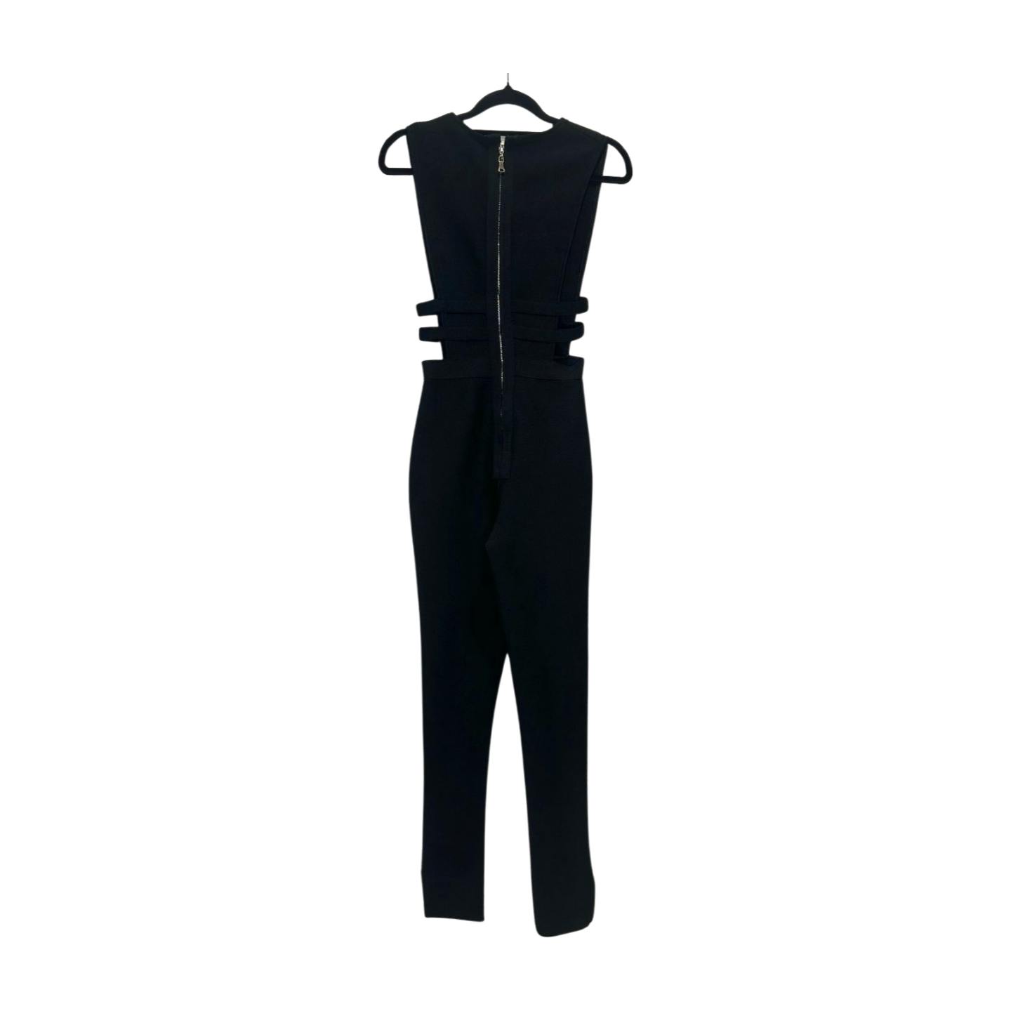 Tiger Mist - Structured Black Jumpsuit with V Neck Front