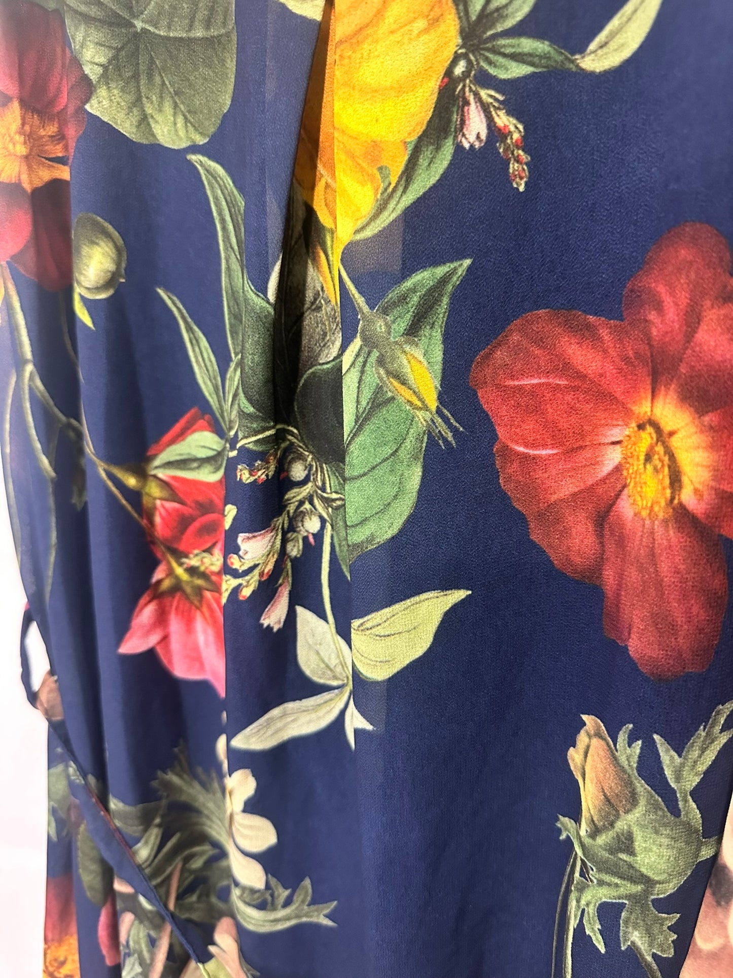 Blue Sand - Navy Floral Sleeveless Dress with Tie Waist