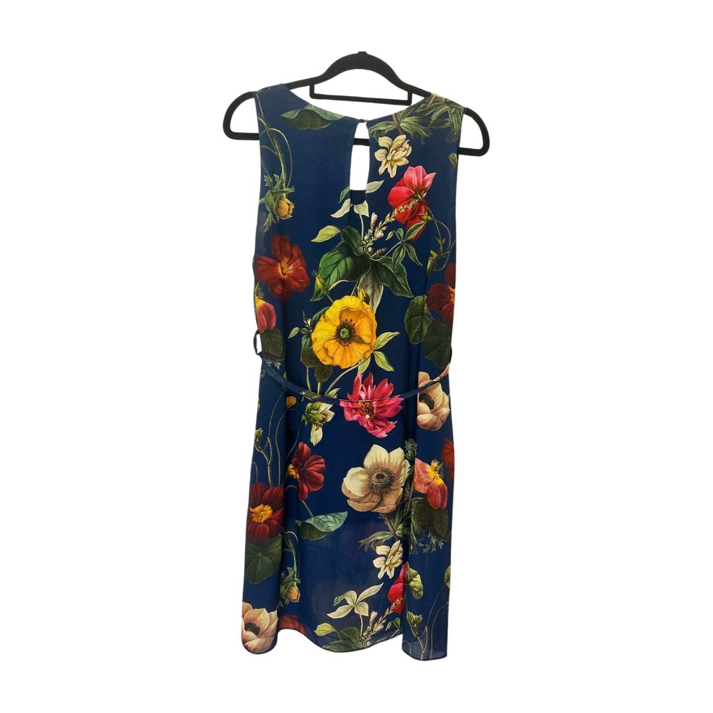 Blue Sand - Navy Floral Sleeveless Dress with Tie Waist