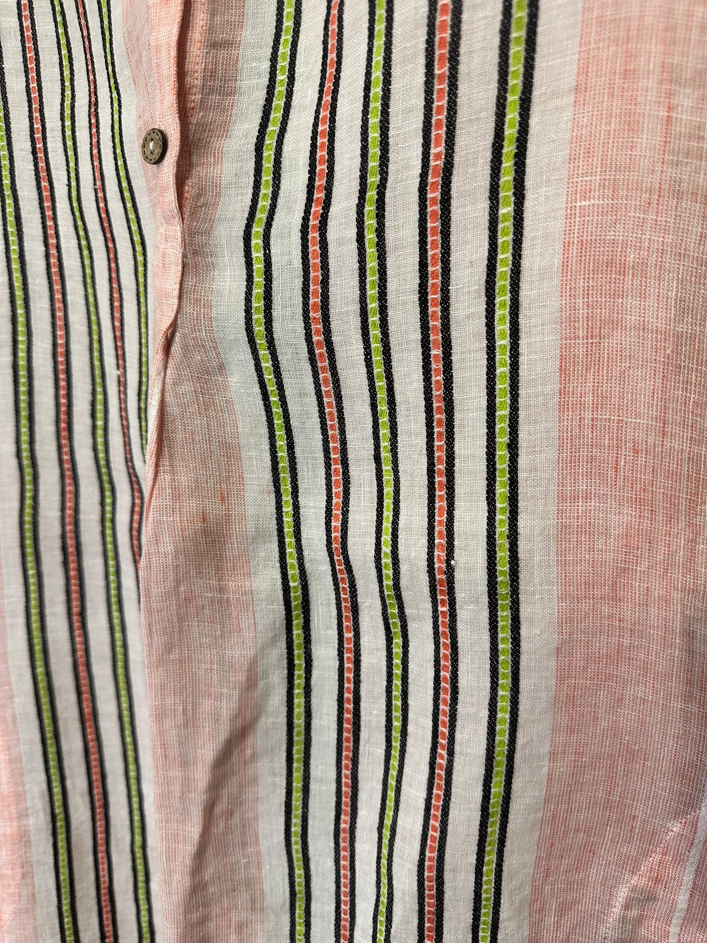 Yarra Trail - Lightweight Pink Striped Tunic Shirt with 3/4 Sleeves