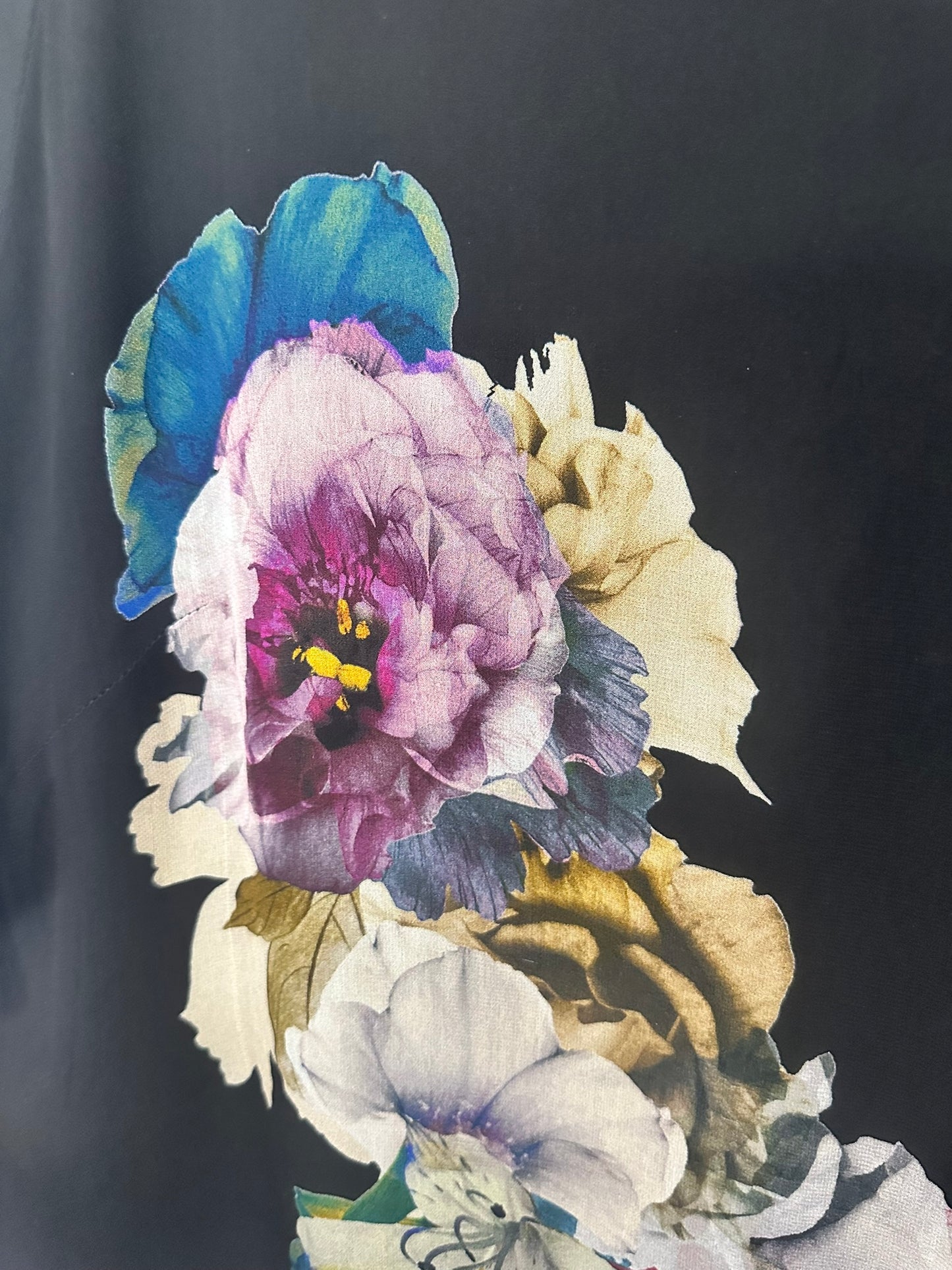 Obi New Zealand - Black Floral Panel Dress
