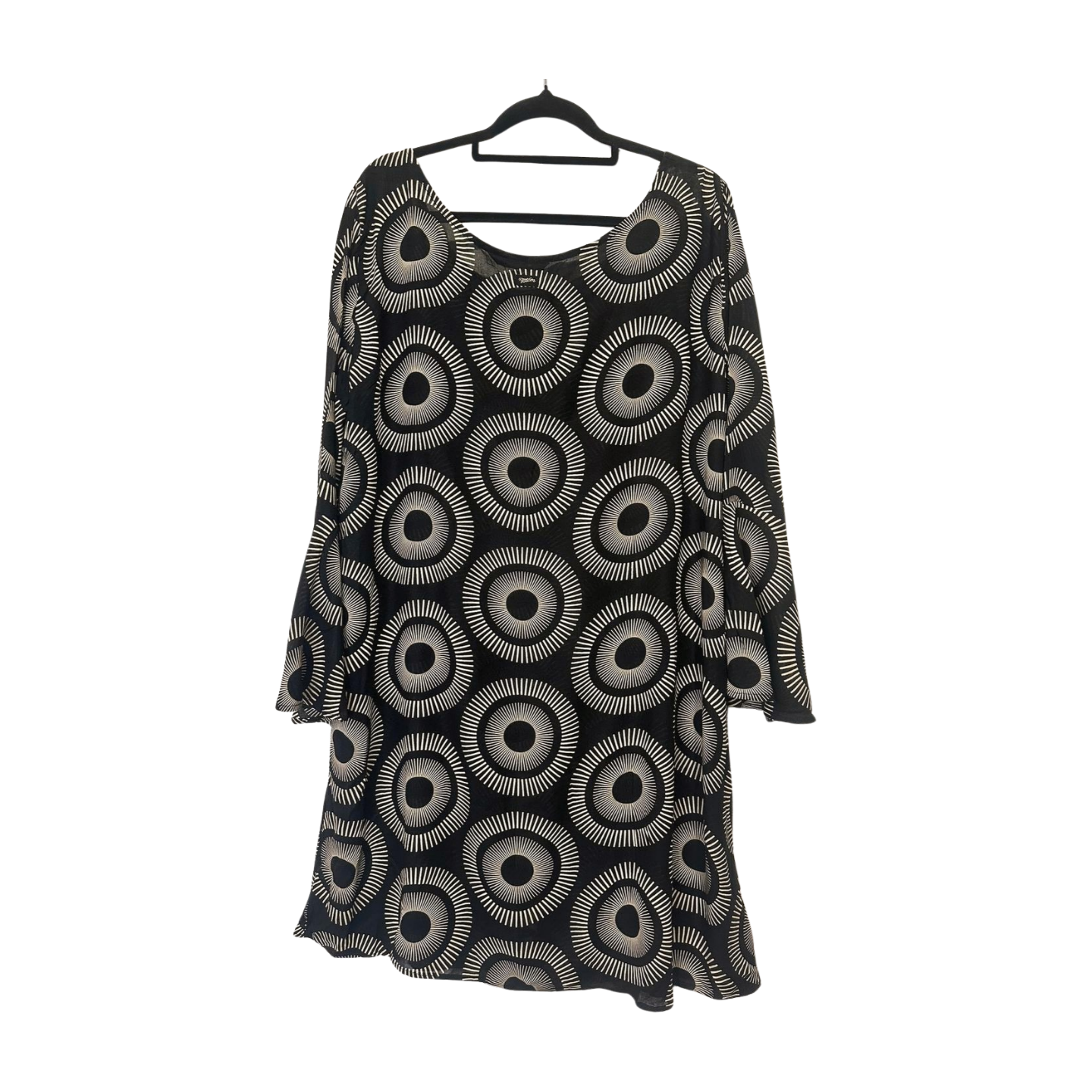 Totem - Black & Beige Optical Print Dress