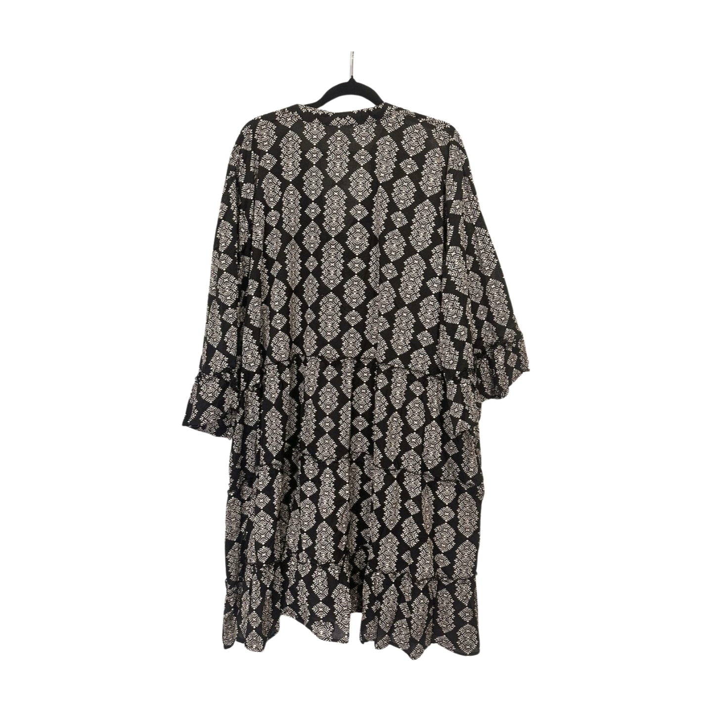 Curvaceous - Black Diamond Print Boho Dress