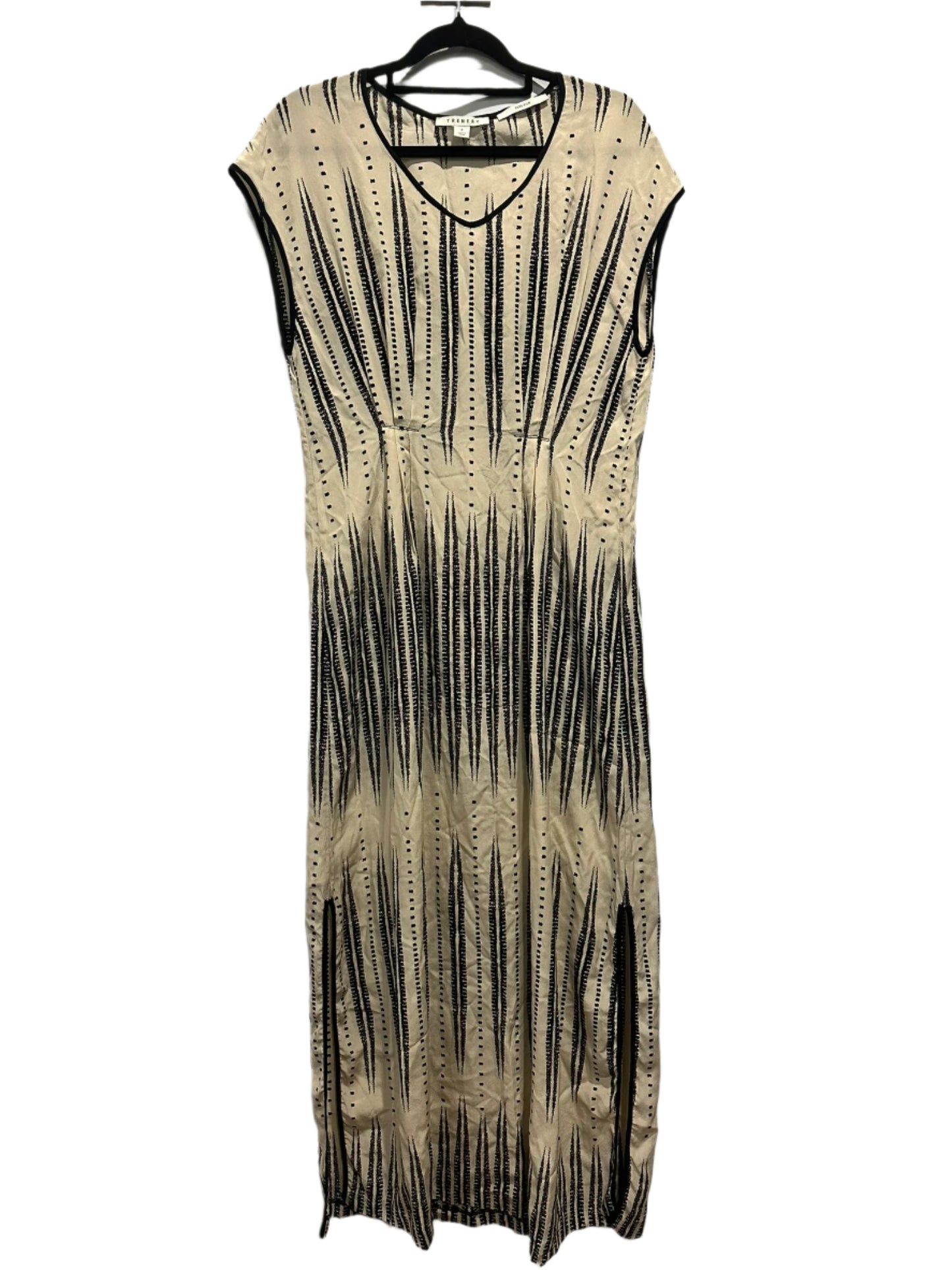 Trenery Black & Cream Sleeveless Silk Dress