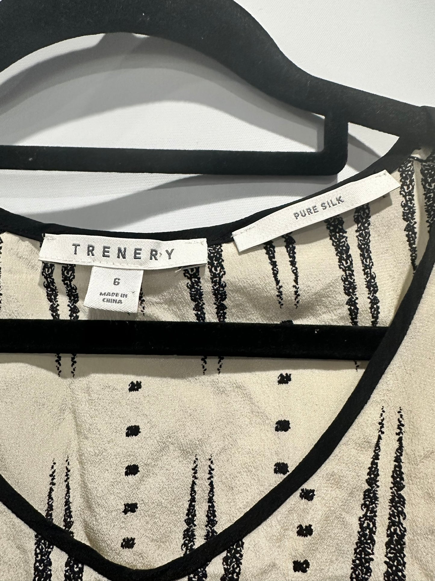 Trenery Black & Cream Sleeveless Silk Dress