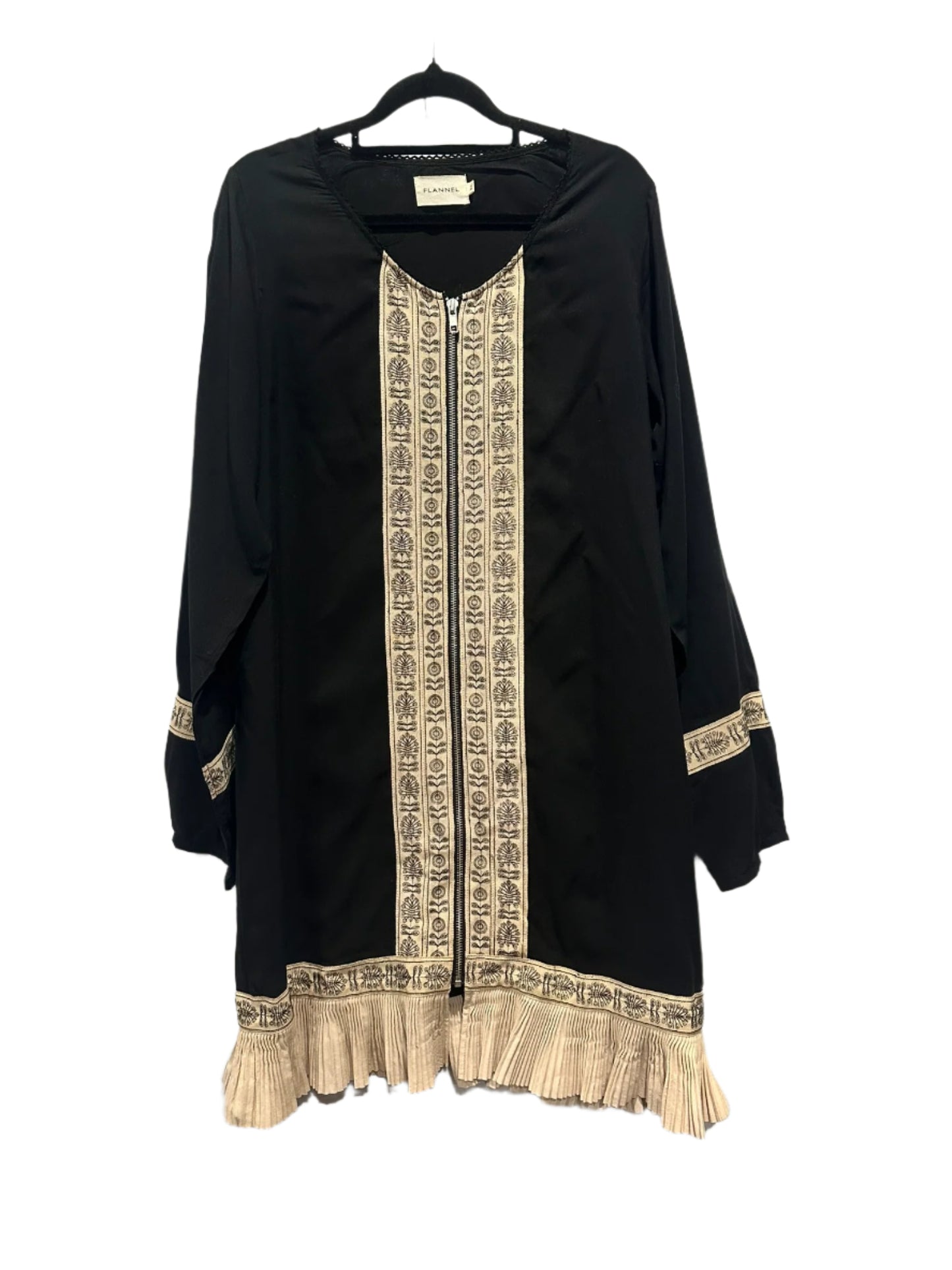 Flannel Embroidered Zip Dress