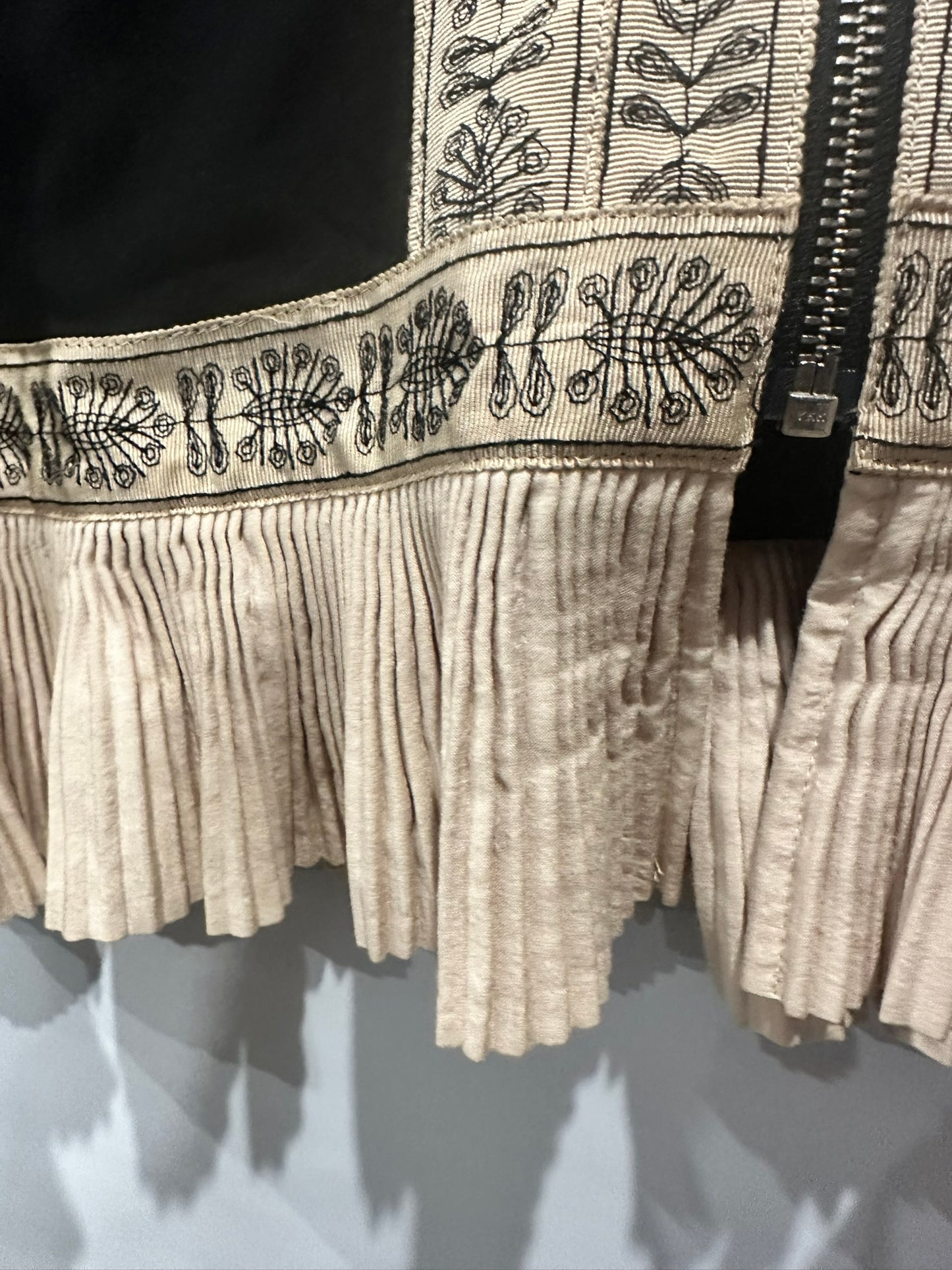 Flannel Embroidered Zip Dress