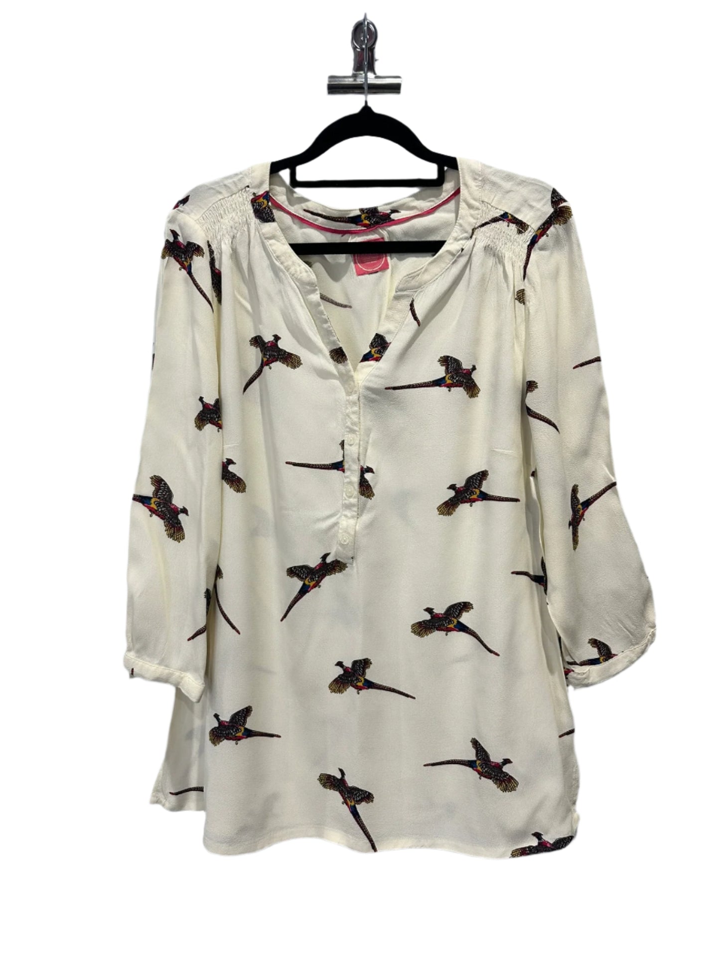 Joules Ivory Bird Print Blouse