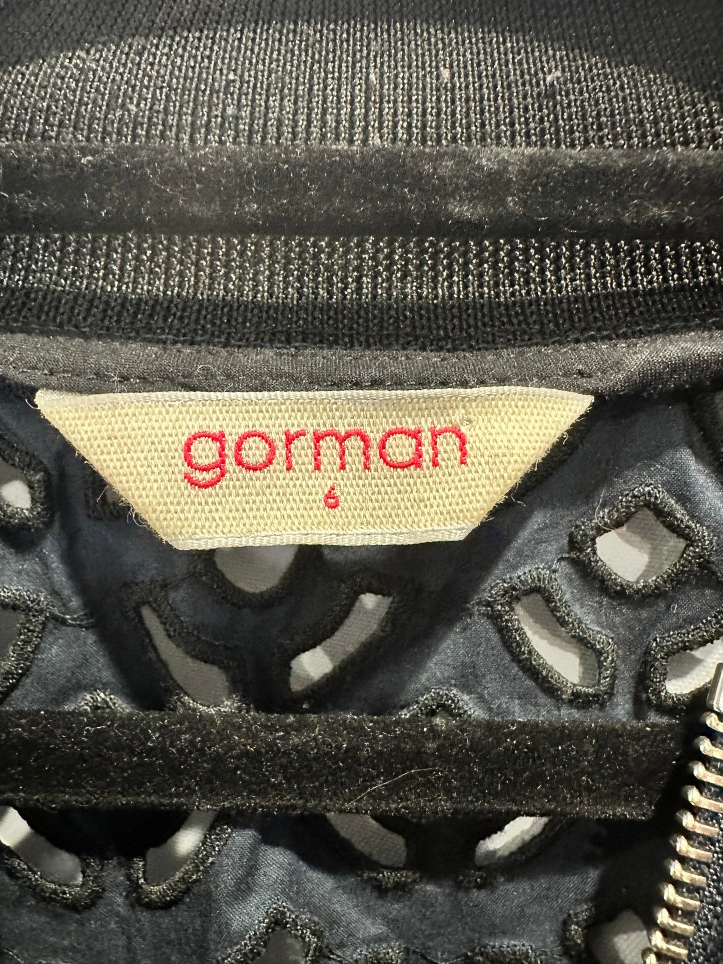 Gorman navy cutout bomber jacket