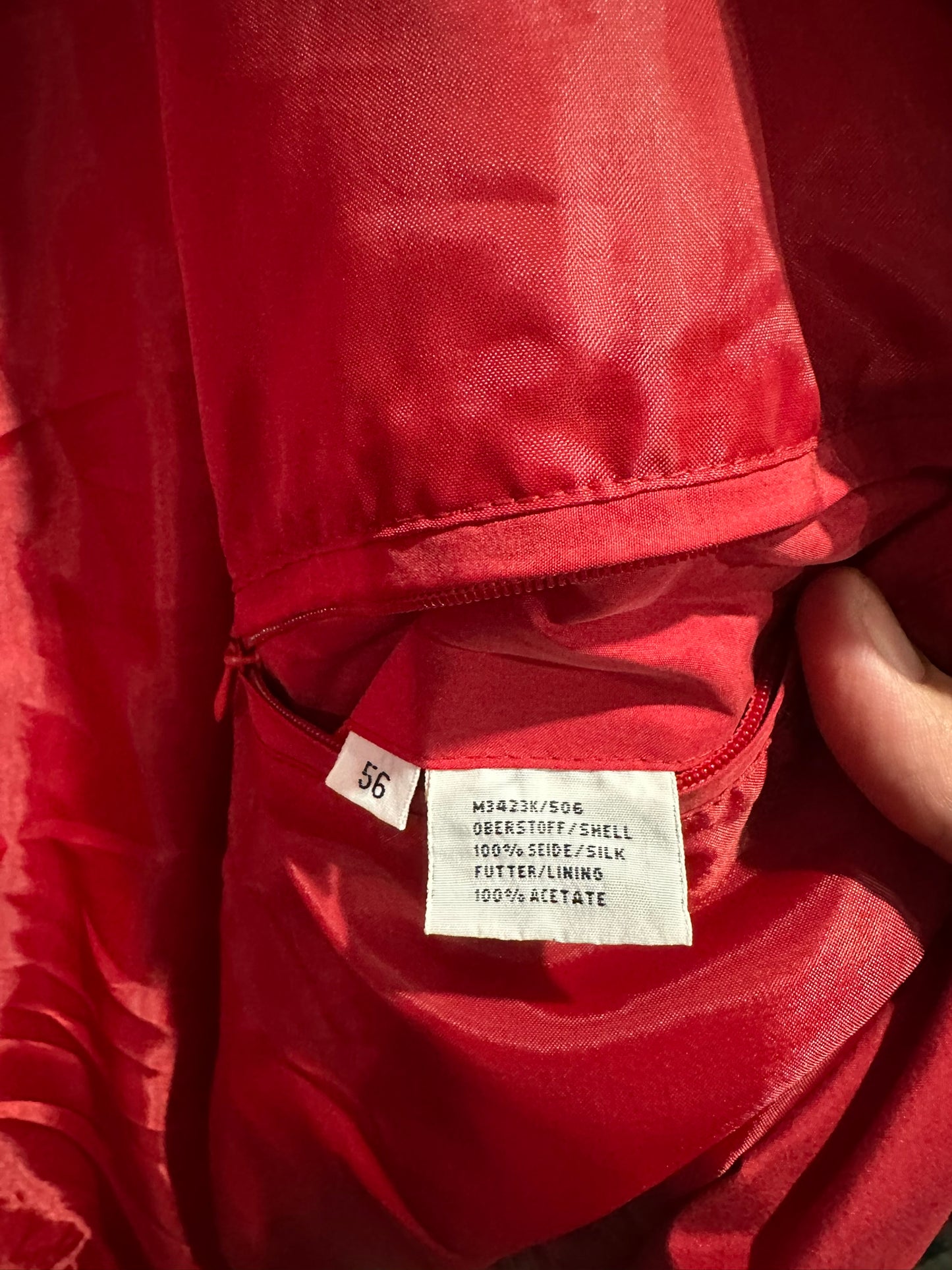 Vintage Red Silk Bomber Jacket