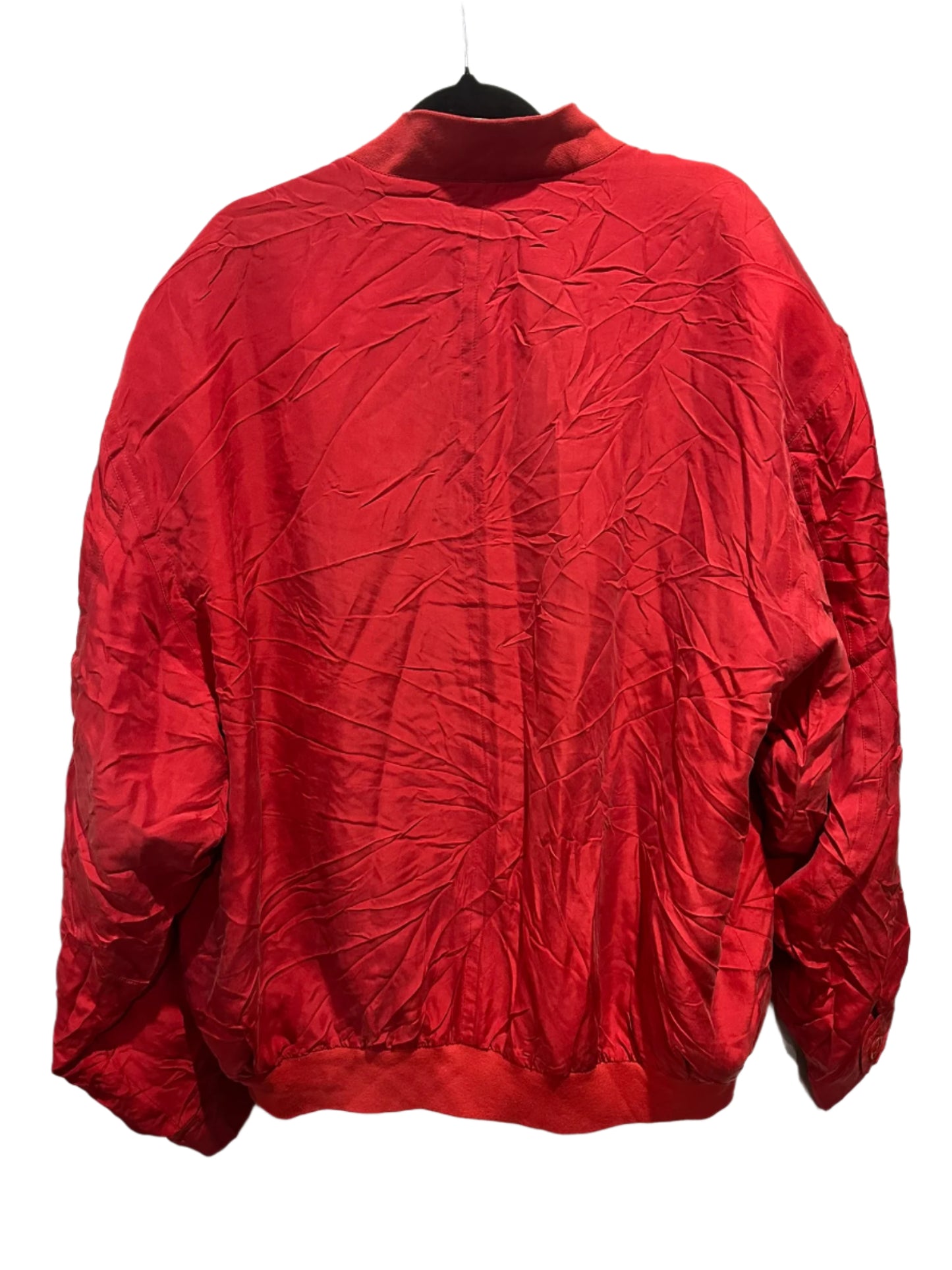Vintage Red Silk Bomber Jacket
