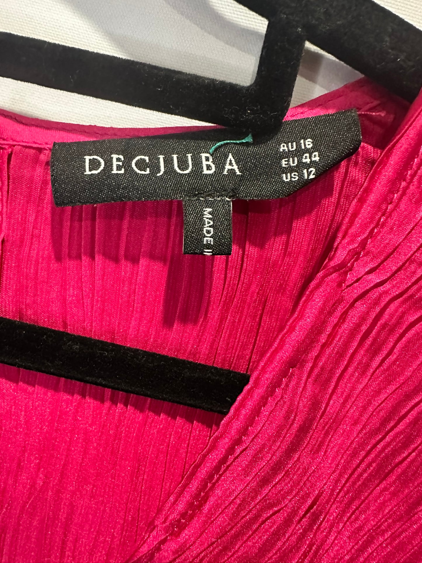 Decjuba Bright Pink Pleated Jumpsuit
