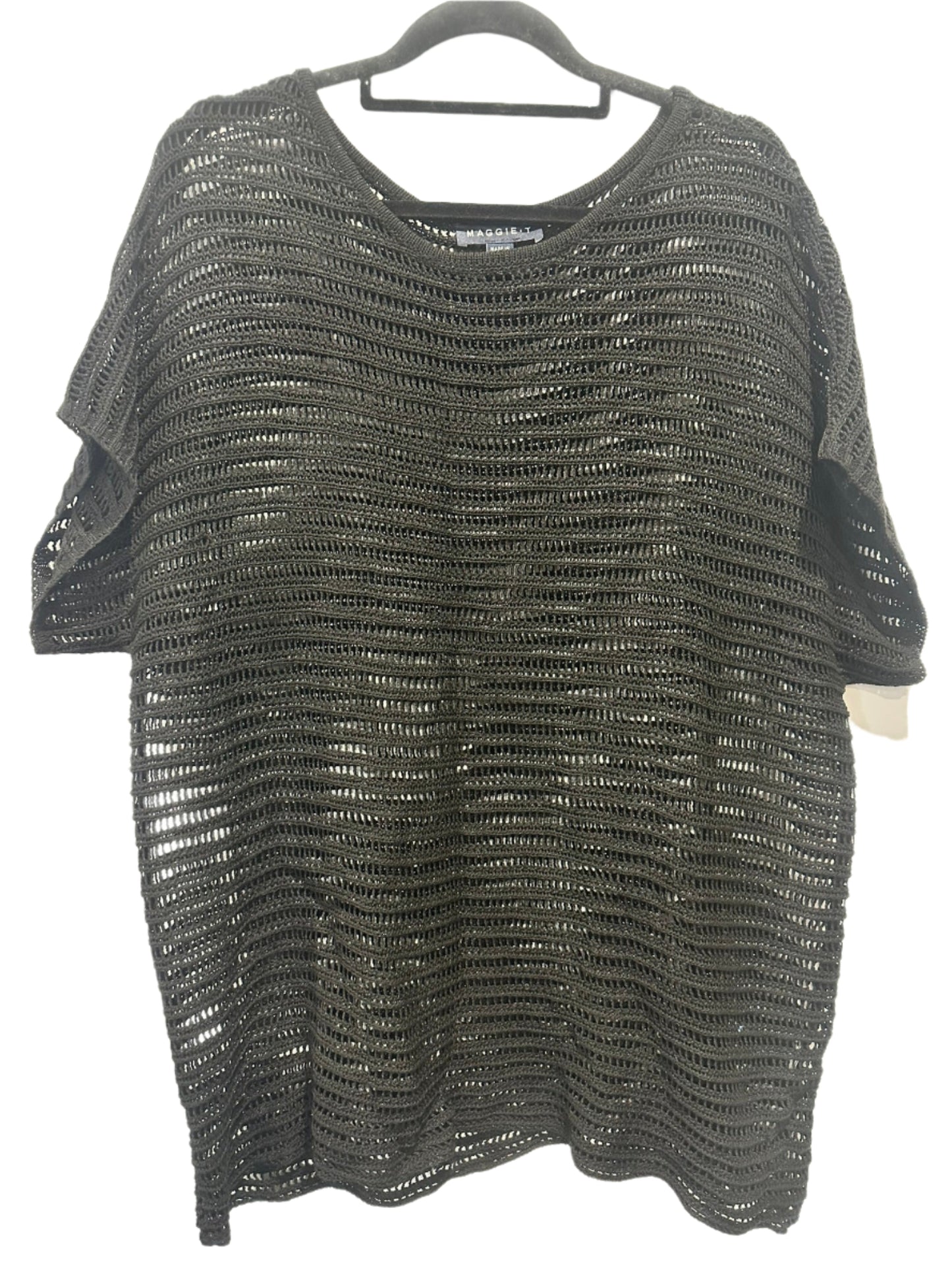 MAGGIE T black open knit tunic