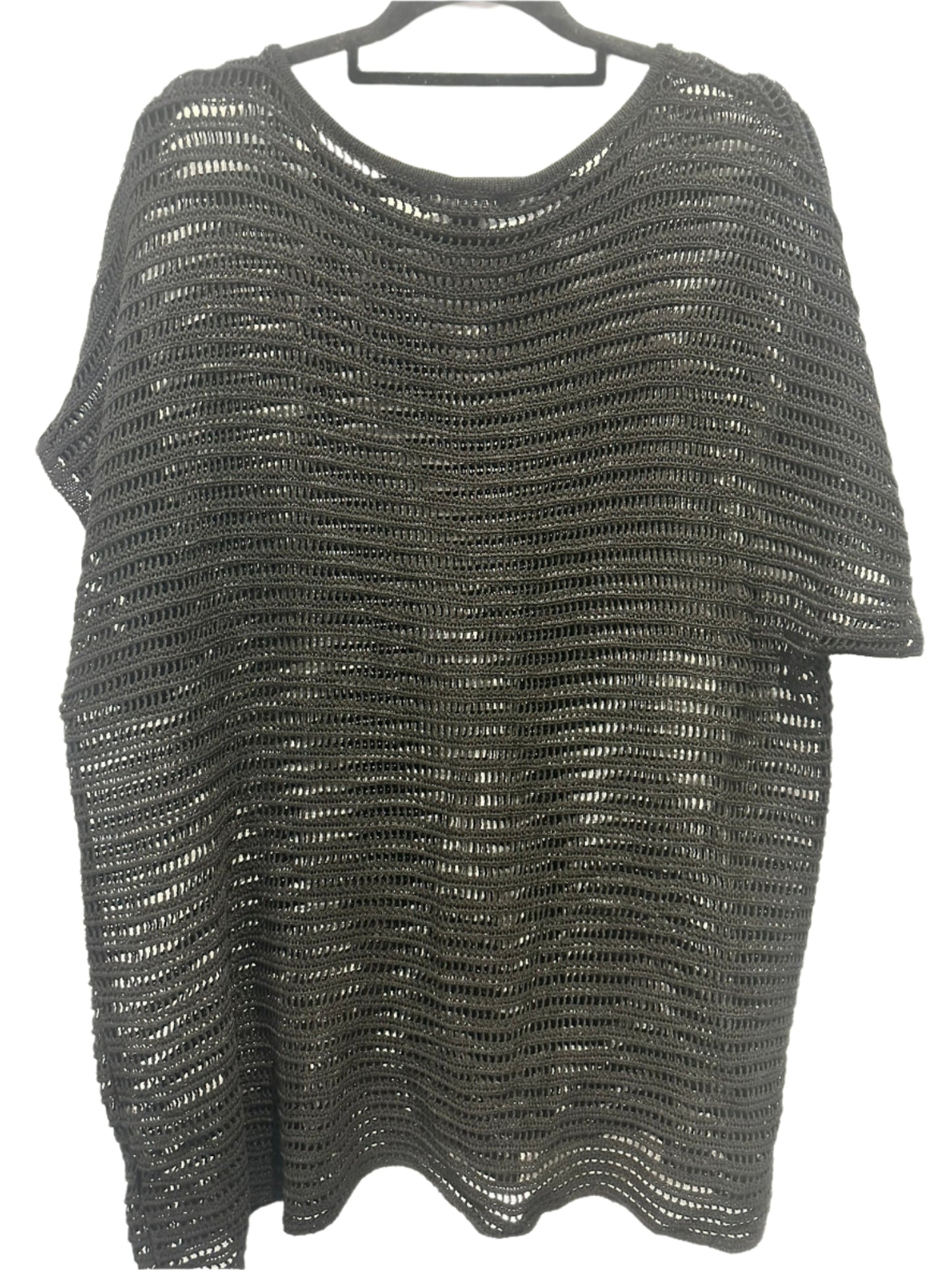 MAGGIE T black open knit tunic