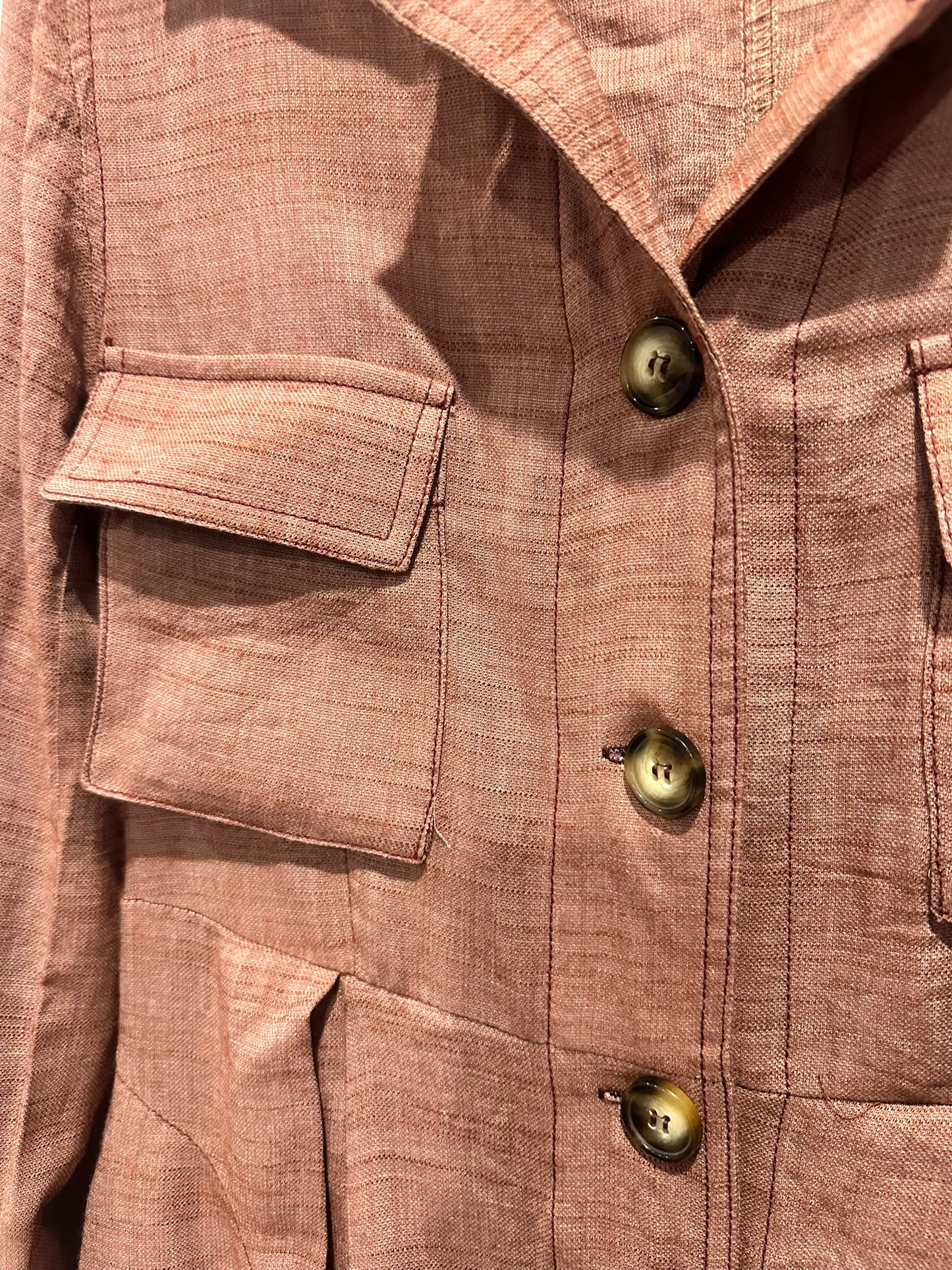 Janse Rust Linen Midi Shirt Dress