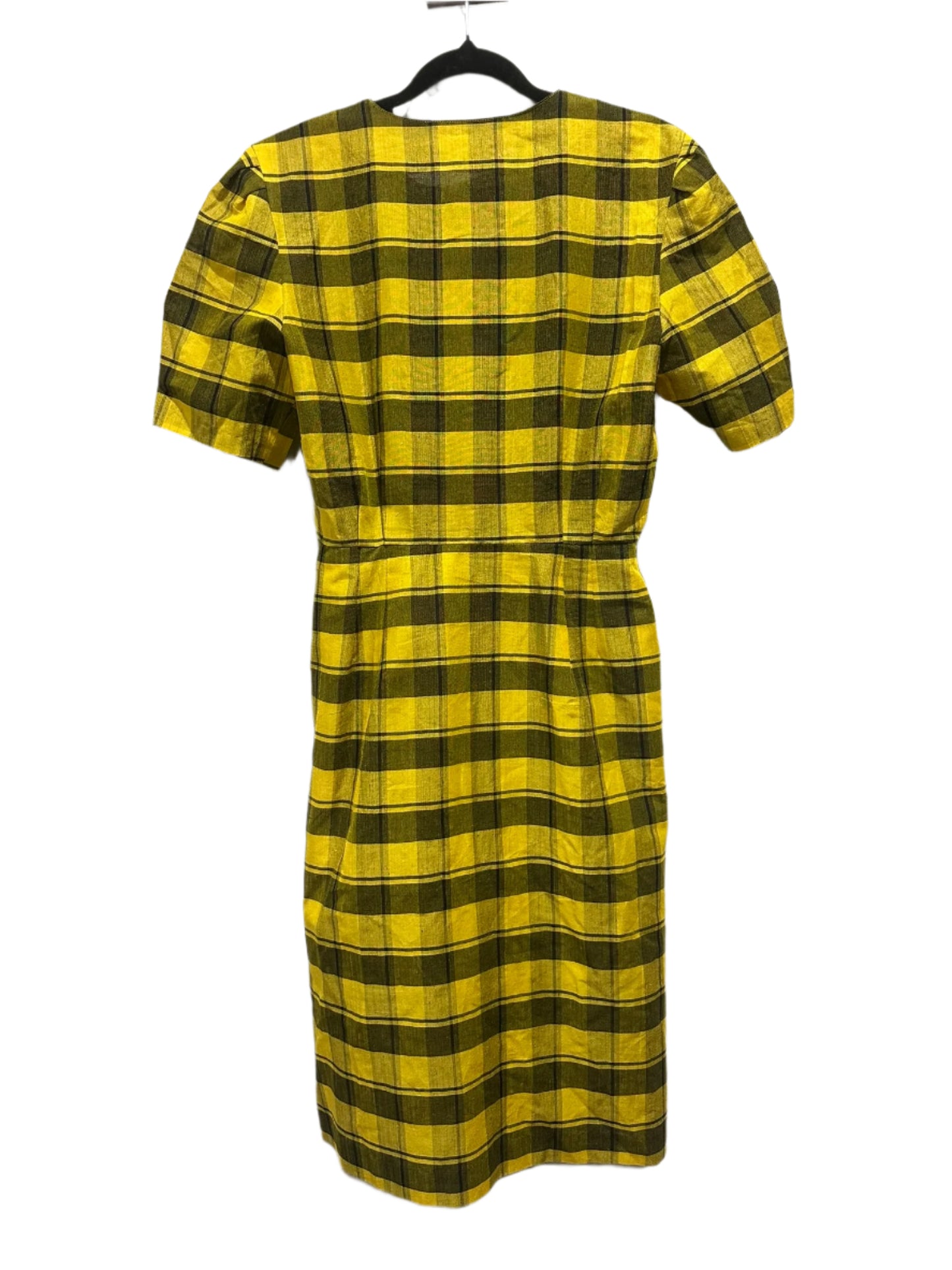 Atelier Saison - Vintage Yellow Plaid Button-Down Dress