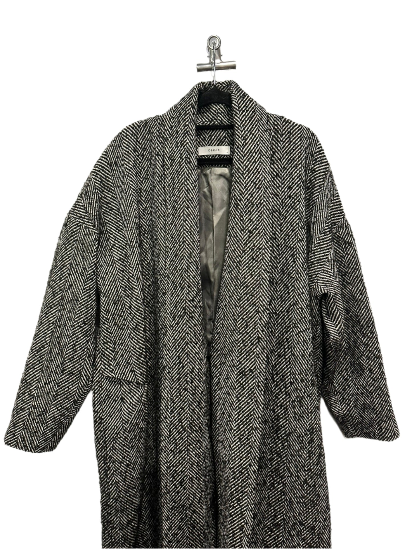 OSKAR – Longline Herringbone Wool-Blend Coat