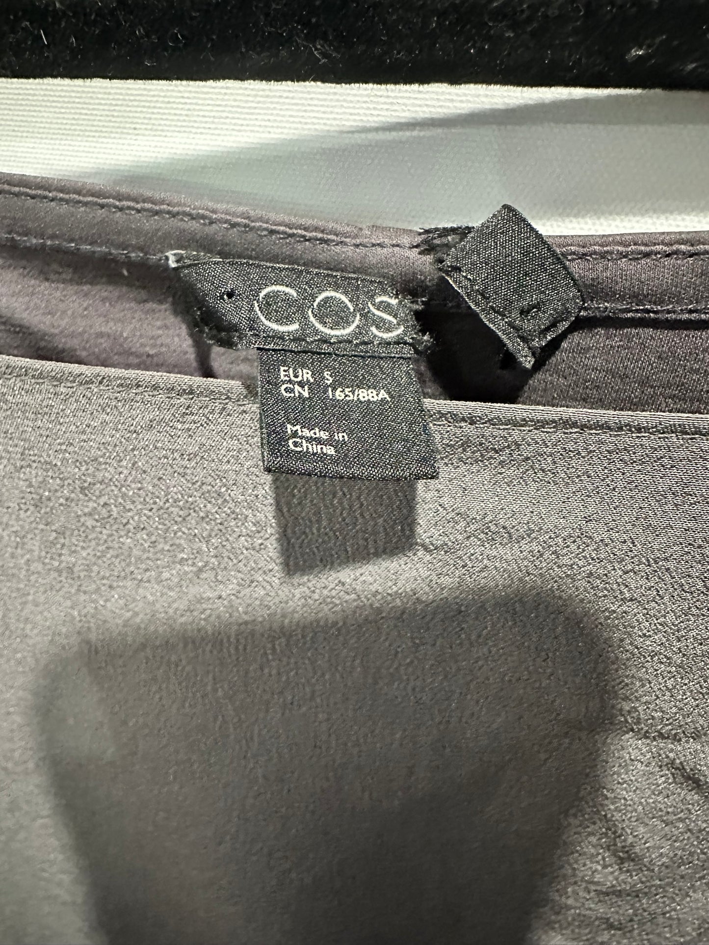 COS – Minimalist Draped Shift Dress (or top) in Charcoal Grey