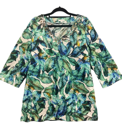 W Lane - Green Pattern Floral Top