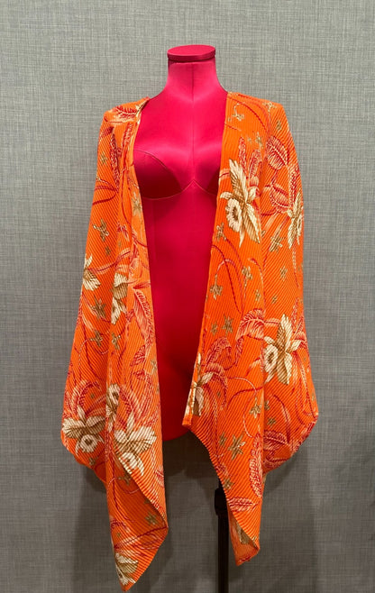 Avella - Orange Floral Wrap/Jacket