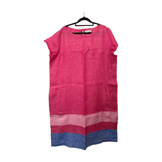 Alessandra - Pink Linen Shift Dress