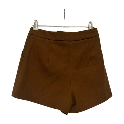 Si Knoch - High-Waisted Tailored Shorts in Chocolate Brown