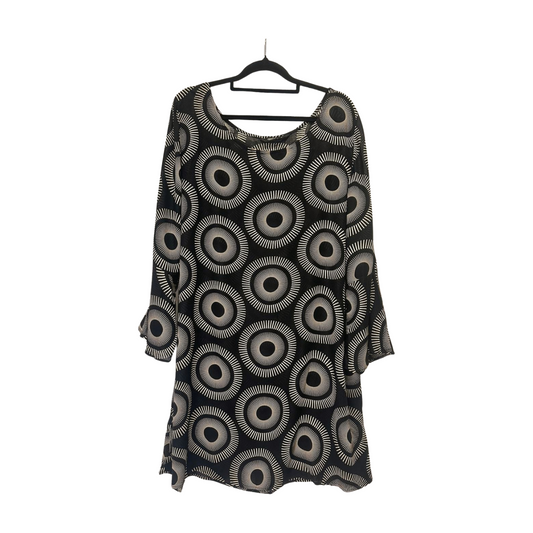 Totem - Black & Beige Optical Print Dress