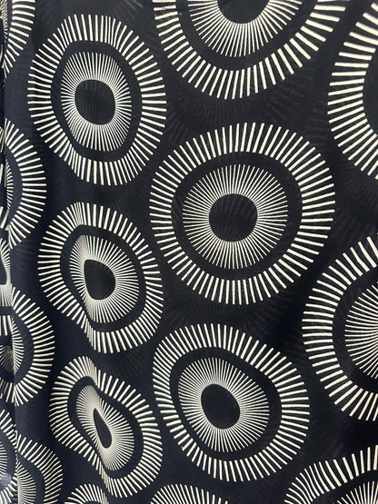 Totem - Black & Beige Optical Print Dress