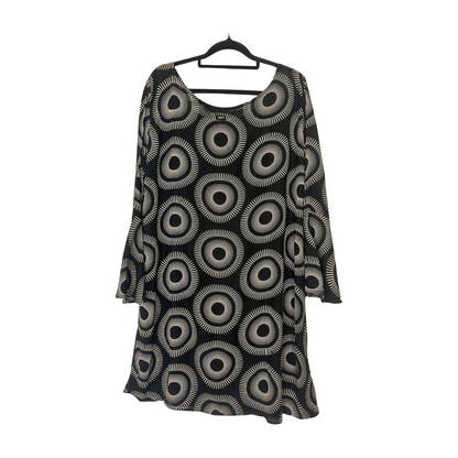 Totem - Black & Beige Optical Print Dress