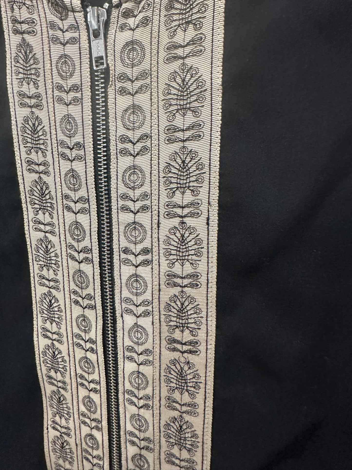 Flannel Embroidered Zip Dress