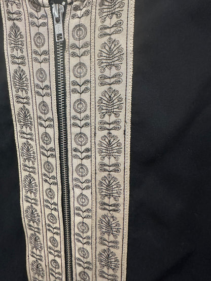 Flannel Embroidered Zip Dress