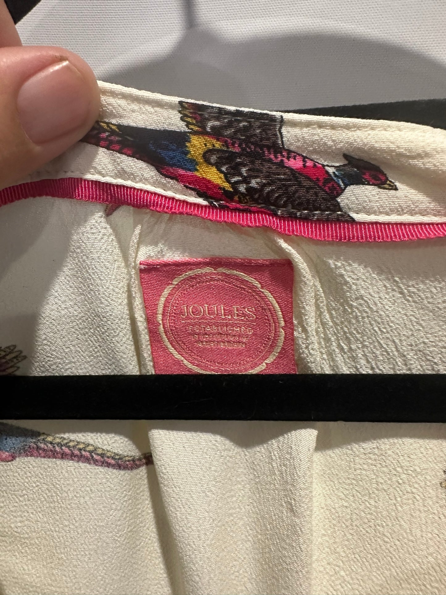 Joules Ivory Bird Print Blouse