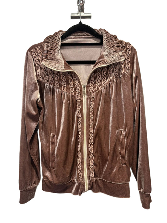 Vintage Velour Zip Jacket in Dusty Rose