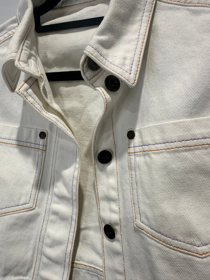 SIR. The Label White Denim Cropped Jacket