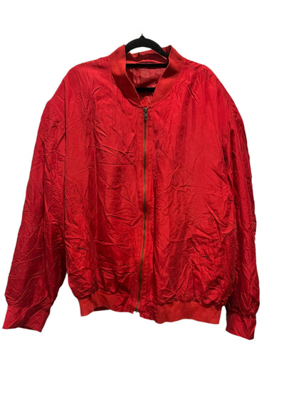 Vintage Red Silk Bomber Jacket