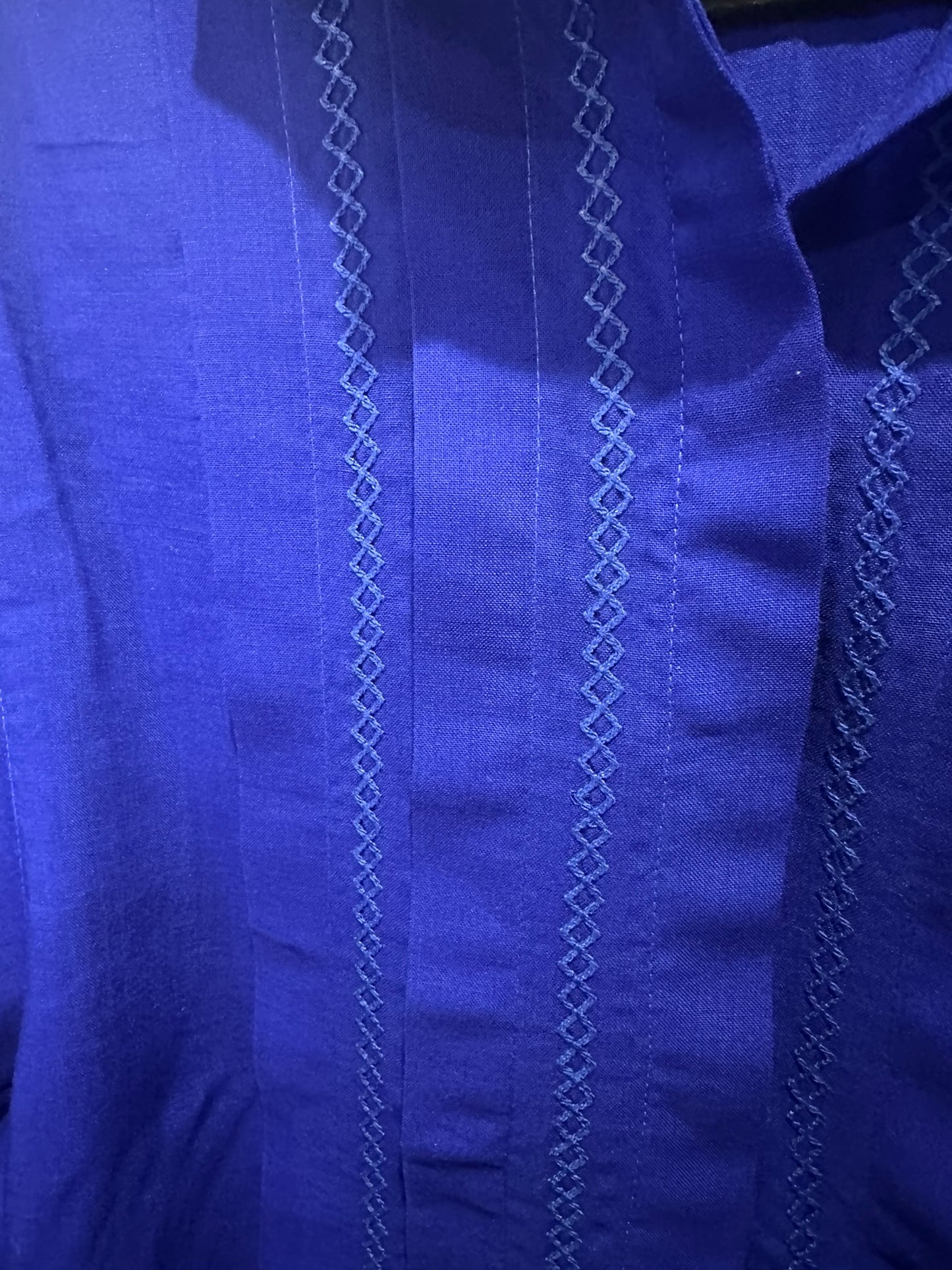 Jaeger Vintage Royal Blue Pintuck Wool Blouse