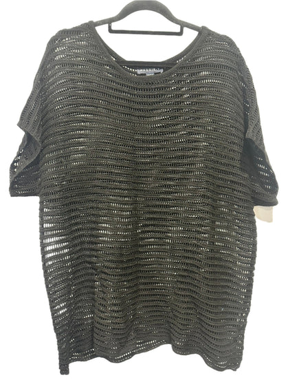 MAGGIE T black open knit tunic