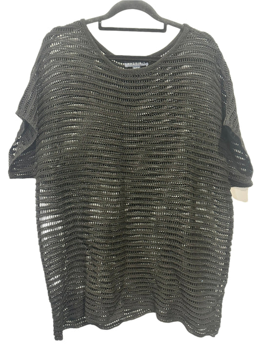 MAGGIE T black open knit tunic