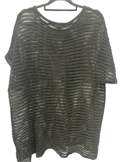 MAGGIE T black open knit tunic