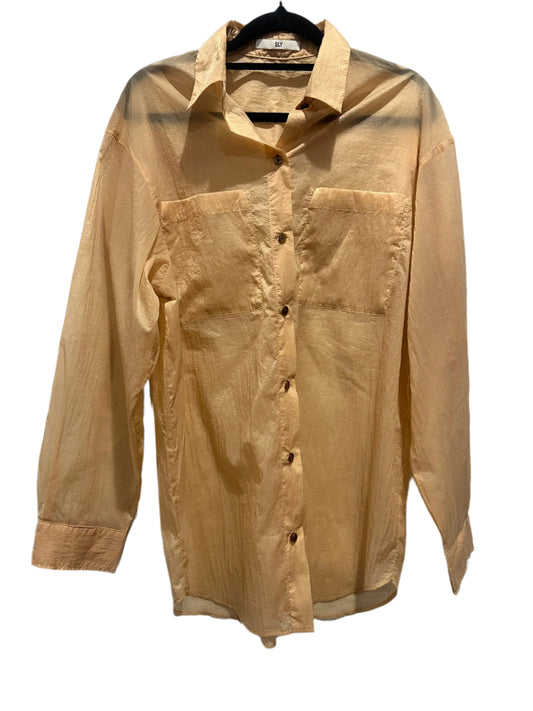 SLY Sheer Peach Long Sleeve Shirt