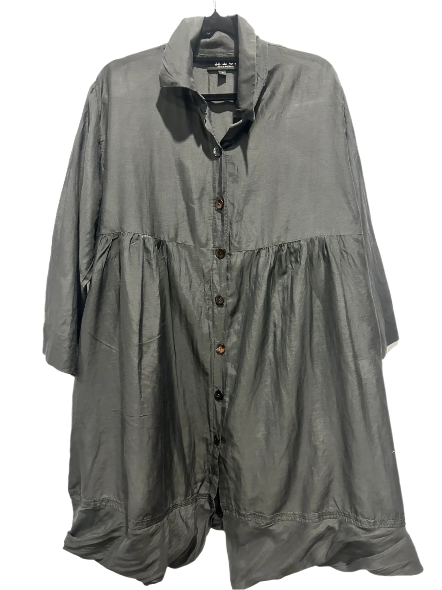 n.i.c. by Nicola Waite Charcoal Gathered Shirt Dress