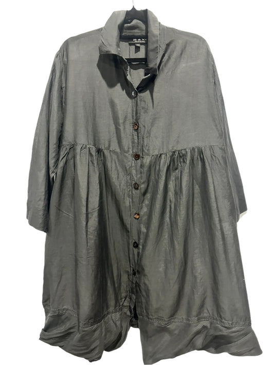n.i.c. by Nicola Waite Charcoal Gathered Shirt Dress