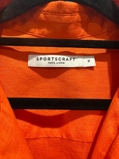 Sportscraft Bright Orange Linen Shirt