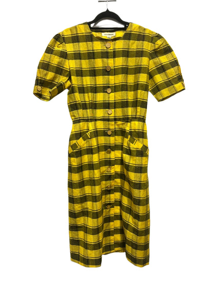 Atelier Saison - Vintage Yellow Plaid Button-Down Dress