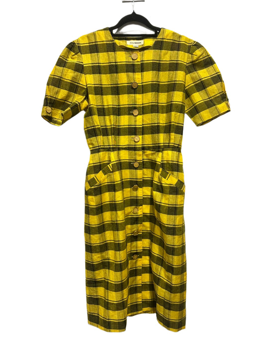 Atelier Saison - Vintage Yellow Plaid Button-Down Dress